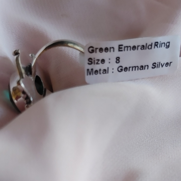 Emerald German Silver Ring - Picture 6 of 6